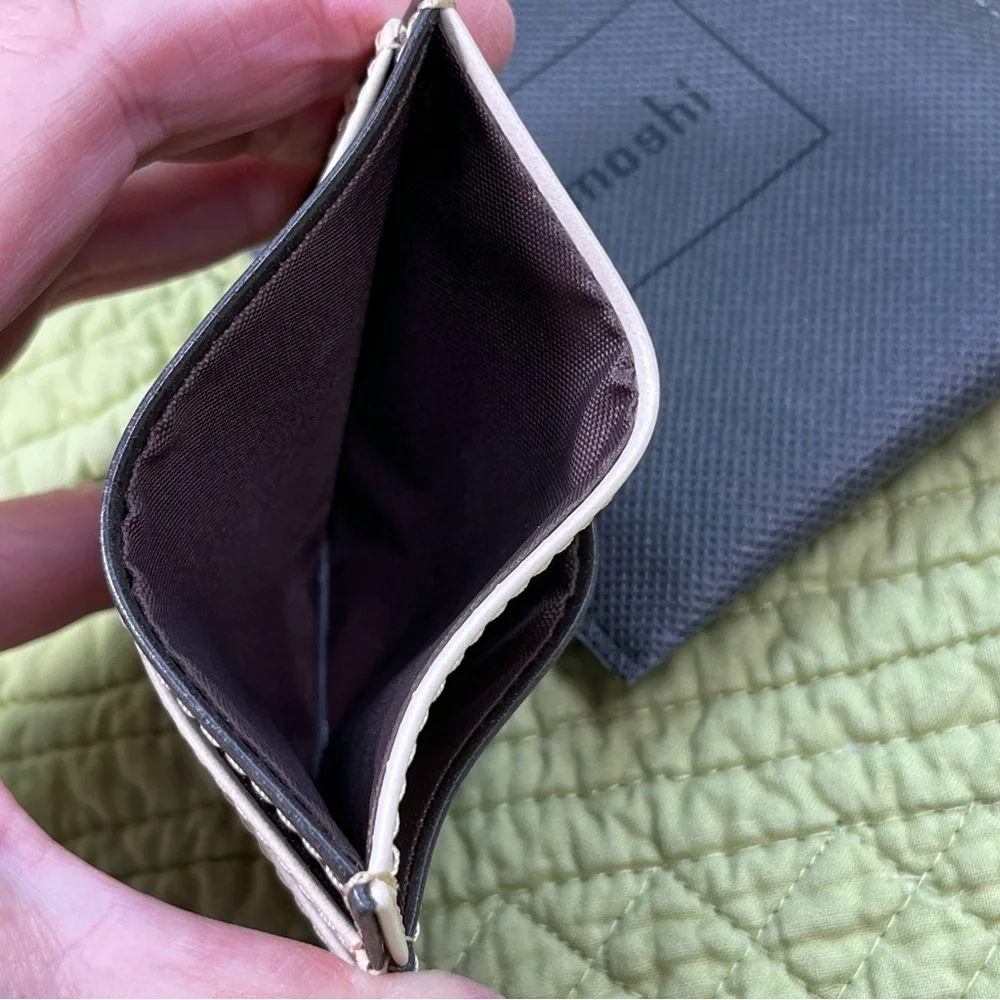 Moshi Lightweight Vegan Leather Slim Wallet, Deep Oak Brown, Like New